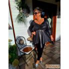 Fashion by NONO - Dália mellnél húzott extrán "A" vonalú fekete tunika 