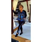 Fashion by NONO  -  Xéna fekete alapon gyönyörű királykék matyó mintás szabadidő szett