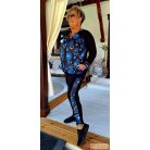 Fashion by NONO  -  Xéna fekete alapon gyönyörű királykék matyó mintás szabadidő szett