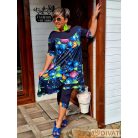 Fashion by NONO - Villő tunika-ruha sötétkék-gyümölcs mintás