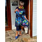 Fashion by NONO - Villő tunika-ruha sötétkék-gyümölcs mintás