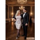 Fashion by NONO - Helena fekete-gyöngyház pezsgő színű ruha 