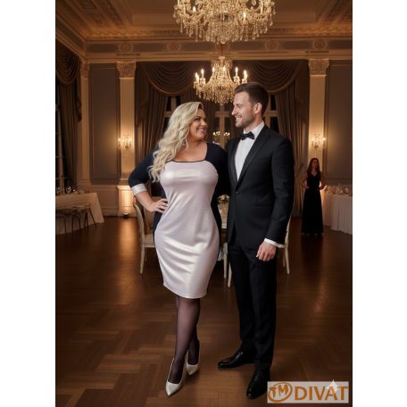 Fashion by NONO - Helena fekete-gyöngyház pezsgő színű ruha 