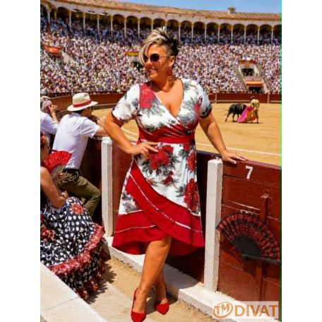 Fashion by NONO - Diana piros-virágmintás