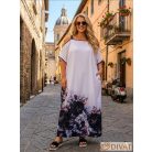 Fashion by NONO - Trixi vállnál vágott maxi ruha világos lila virágmintás