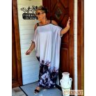 Fashion by NONO - Trixi vállnál vágott maxi ruha világos lila virágmintás