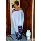 Fashion by NONO - Trixi vállnál vágott maxi ruha világos lila virágmintás