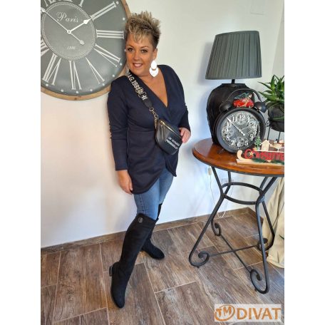Fashion by NONO - Haiti vastag polár tunika sötétkék 