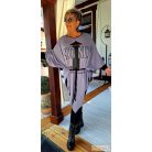Fashion by NONO - Gyöngy extra méretű aszimmetrikus fazonú tunika szürke-fekete színben