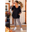 Fashion by NONO - Fehér-ocelot mintás hosszú leggings