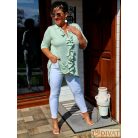 Fashion by NONO - Velence fodrokkal díszített pisztácia ing-tunika