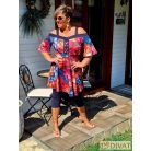 Fashion by NONO - Karina tunika sötétkék-virágmintás