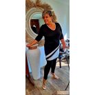 Fashion by NONO - Jupiter fekete-fehér tunika-ruha