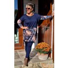 Fashion by NONO - Mandula sötétkék-virágmintás