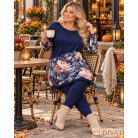 Fashion by NONO - Mandula sötétkék-virágmintás