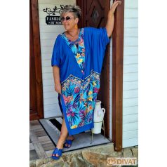 Fashion by NONO - Léda királykék egyedi mintás ruha