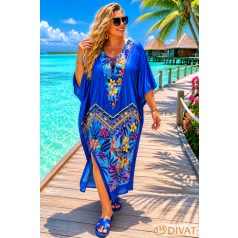 Fashion by NONO - Léda királykék egyedi mintás ruha