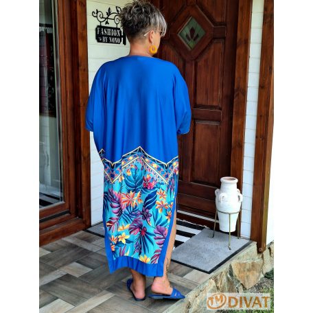 Fashion by NONO - Léda királykék egyedi mintás ruha