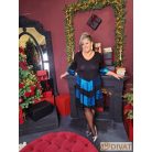 Fashion by NONO - Stella ruha fekete-türkiz betéttel