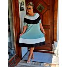 Fashion by NONO - Alfa bő fazonú ruha fehér-fekete-menta szín-összeállításban