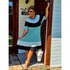 Fashion by NONO - Alfa bő fazonú ruha fehér-fekete-menta szín-összeállításban