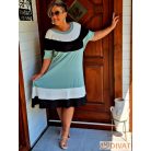 Fashion by NONO - Alfa bő fazonú ruha fehér-fekete-menta szín-összeállításban