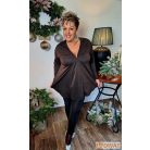 Fashion by NONO - Selena sötétbarna-lurex tunika