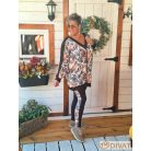 Fashion by NONO  -  Nikol csokibarna-gyönyörű virágmintás szabadidő szett