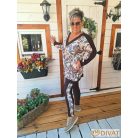 Fashion by NONO  -  Nikol csokibarna-gyönyörű virágmintás szabadidő szett