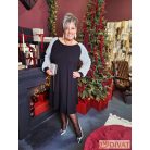 Fashion by NONO - Tina ruha fekete ezüst lurex betéttel