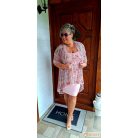 Fashion by NONO - Athina púder alapon virágmintás dupla ruha stólával