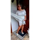 Fashion by NONO - Villő csipkebetéttel díszített törtfehér alkalmi ruha