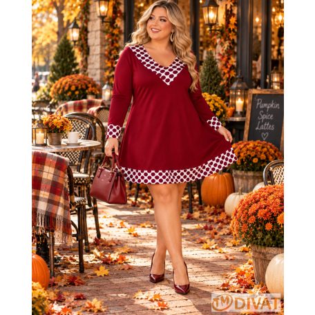 Fashion by NONO - Dolly ruha burgundy-pöttyös
