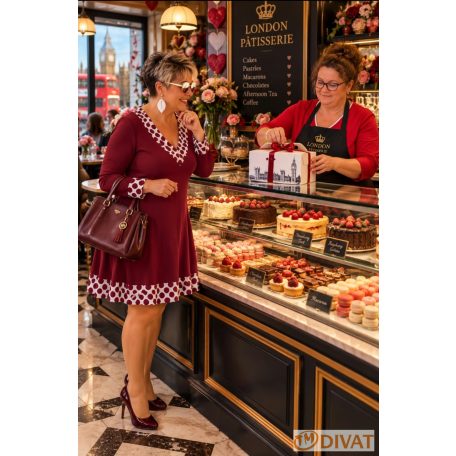 Fashion by NONO - Dolly ruha burgundy-pöttyös