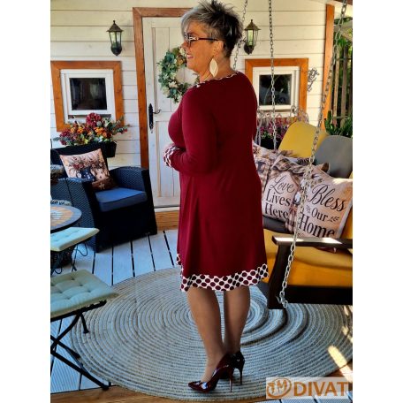 Fashion by NONO - Dolly ruha burgundy-pöttyös