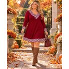 Fashion by NONO - Dolly ruha burgundy-pöttyös