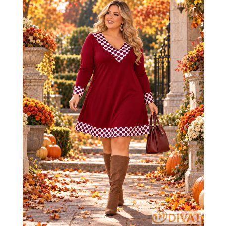 Fashion by NONO - Dolly ruha burgundy-pöttyös