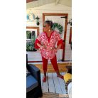 Fashion by NONO 3/4-es piros pamut sztreccs leggings