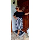 Fashion by NONO - Alexa fekete-fehér csíkos trendi ruha