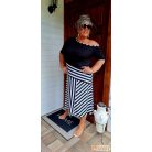 Fashion by NONO - Alexa fekete-fehér csíkos trendi ruha