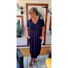   Fashion by NONO - Noory vállnál vágott, hagyma fazonú maxiruha sötétkék