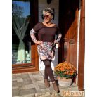Fashion by NONO - Mandula csokibarna-virágmintás