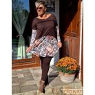 Fashion by NONO - Mandula csokibarna-virágmintás
