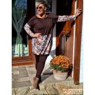 Fashion by NONO - Mandula csokibarna-virágmintás