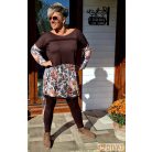 Fashion by NONO - Mandula csokibarna-virágmintás