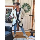 Fashion by NONO - Pillangó kardigán krém-szürke színben