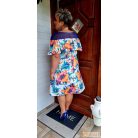 Fashion by NONO - Dolly fehér alapon egyedi mintás alkalmi ruha