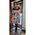 Fashion by NONO - Dolly fehér alapon egyedi mintás alkalmi ruha