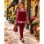 Fashion by NONO - Lovere trendi mintás A-vonalú felső burgundy-mintás