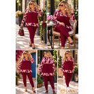 Fashion by NONO - Lovere trendi mintás A-vonalú felső burgundy-mintás
